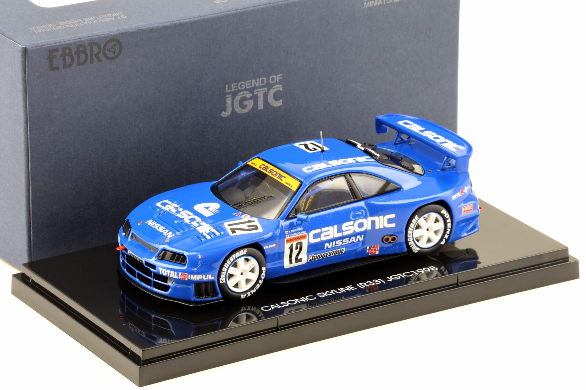 1:43 Ebbro Nissan Skyline R33 Calsonic Skyline #12 JGTC 1998 blue