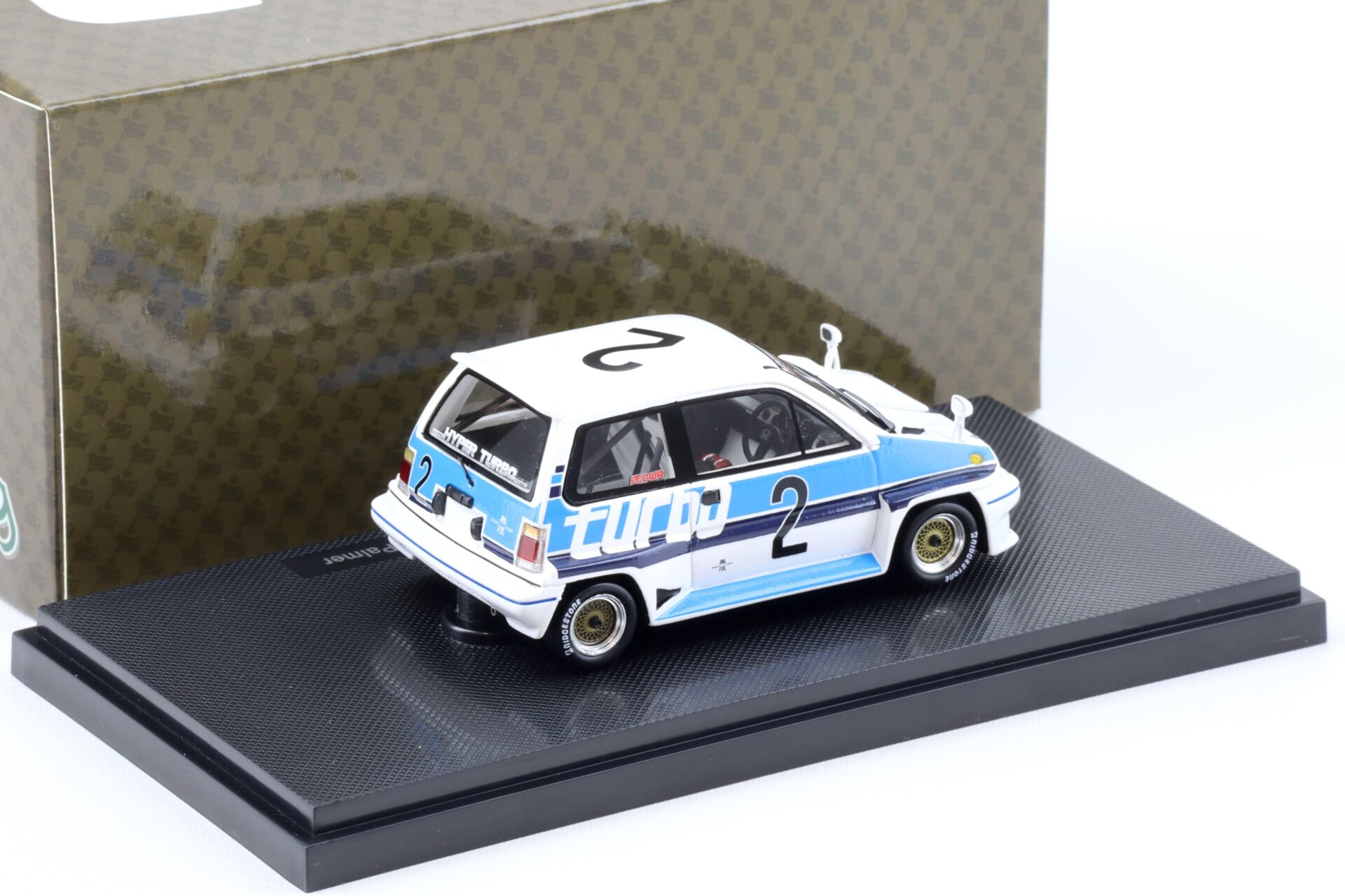 1:43 Ebbro Honda City Turbo R 1982 Suzuka J.Palmer #2 white/ blue