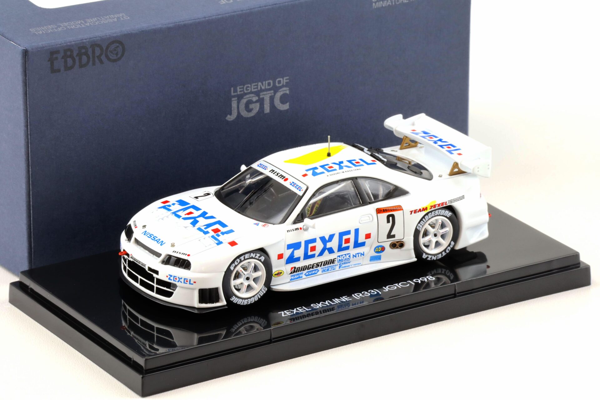 1:43 Ebbro Nissan Skyline R33 ZEXEL Skyline #2 JGTC 1998 white