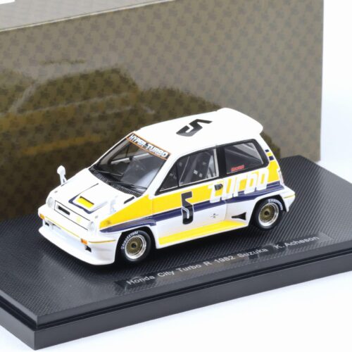 1:43 Ebbro Honda City Turbo R 1982 Suzuka K.Acheson #5 white/ yellow