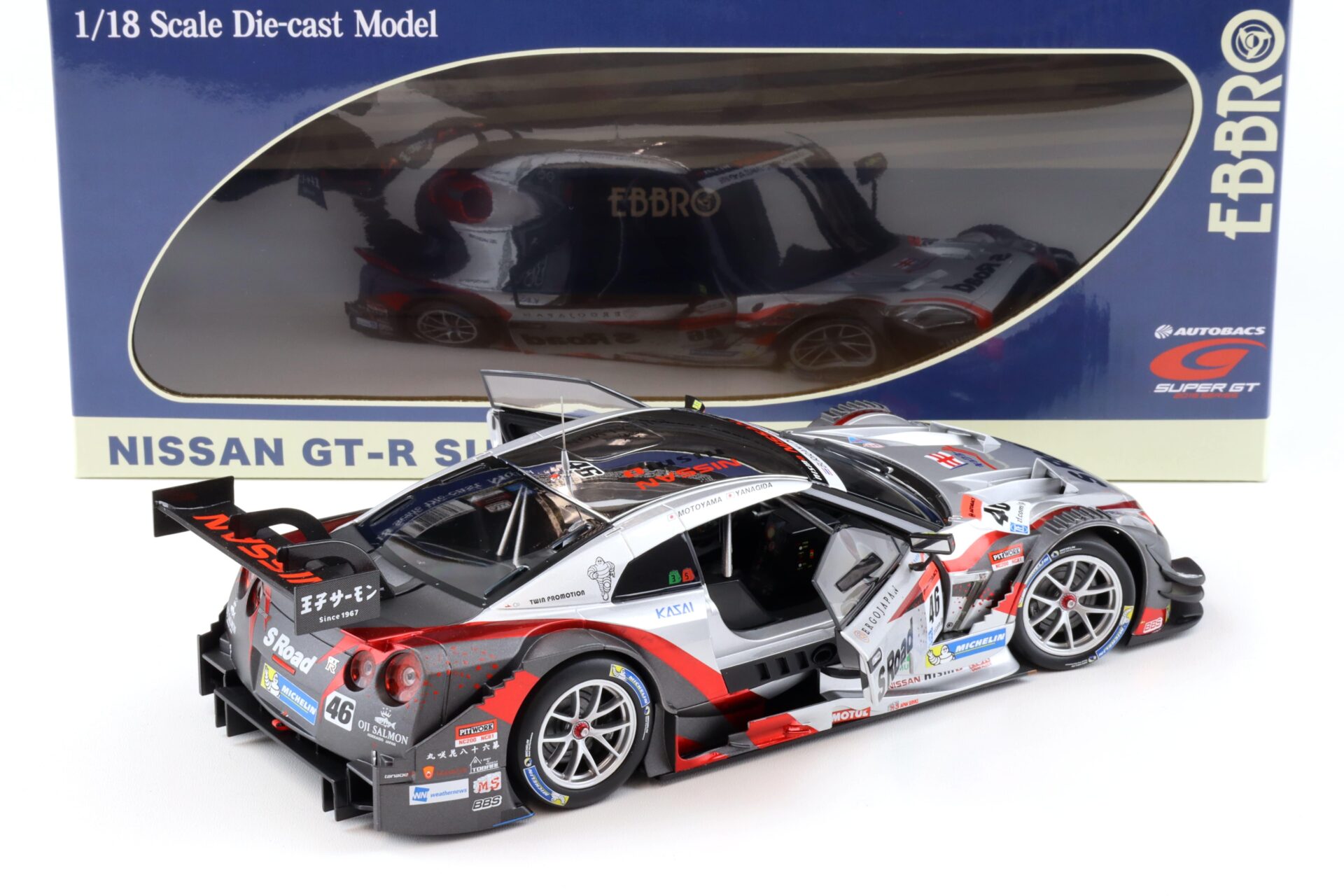 1:18 Ebbro Nissan GT-R Super GT500 2015 Rd.3 Thailand Winner S Road MOLA #46