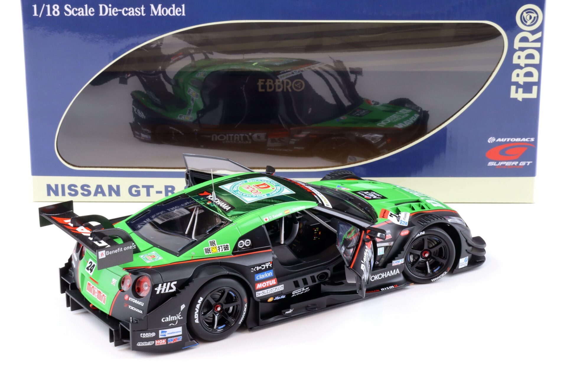 1:18 Ebbro Nissan GT-R Super GT500 2015 Rd.1 Okayama DÂ´station ADVAN #24