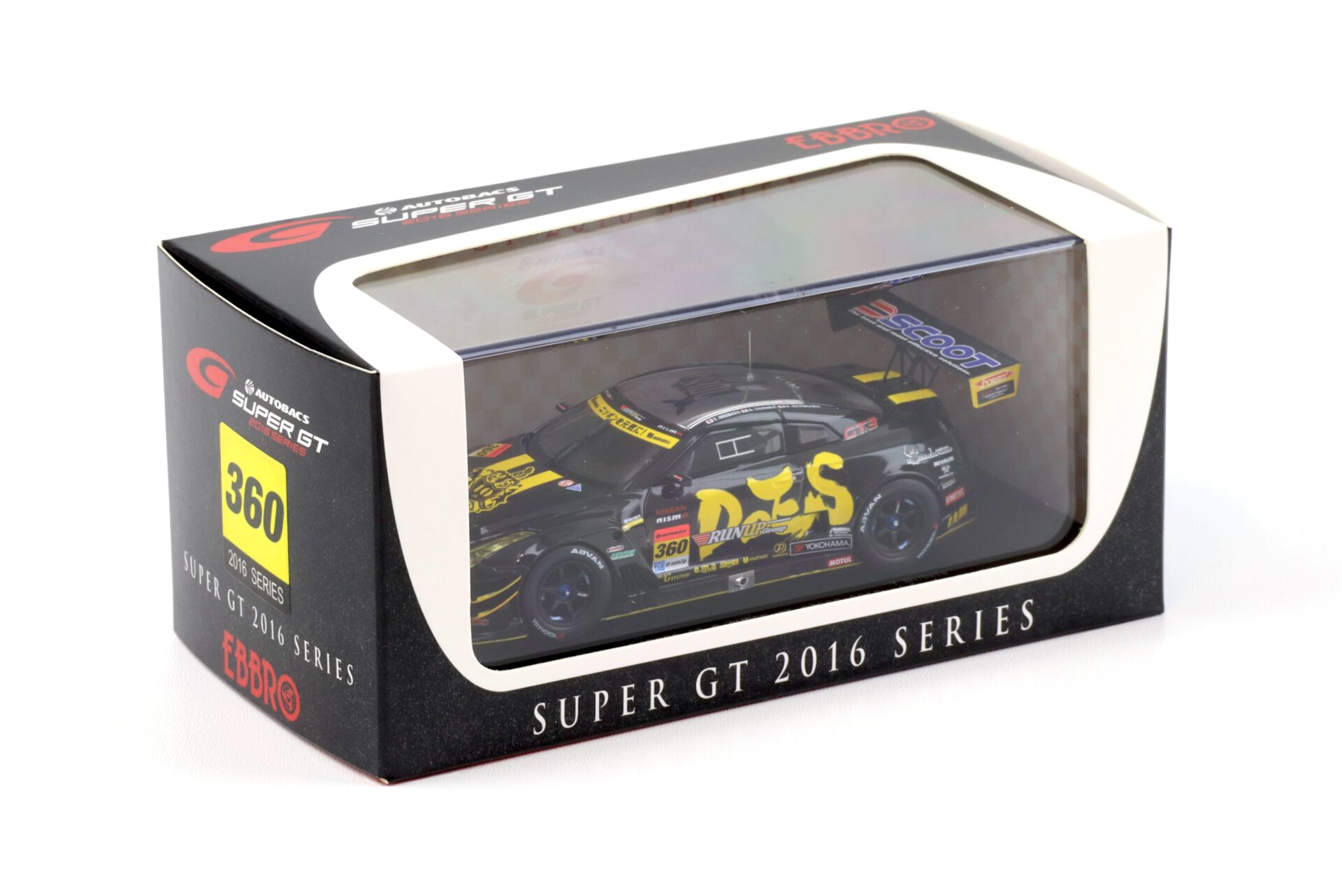 1:43 Ebbro Nissan GT-R Super GT300 RUNUP Group&DOES #360 Shibata/Tanaka 2016