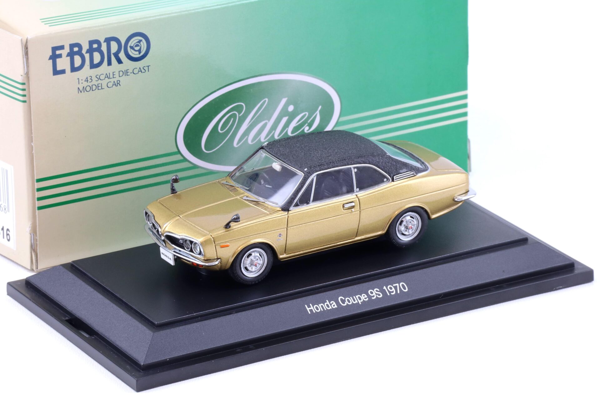 1:43 Ebbro Honda Coupe 9S 1970 Air Cooled gold metallic/ black vinyl roof