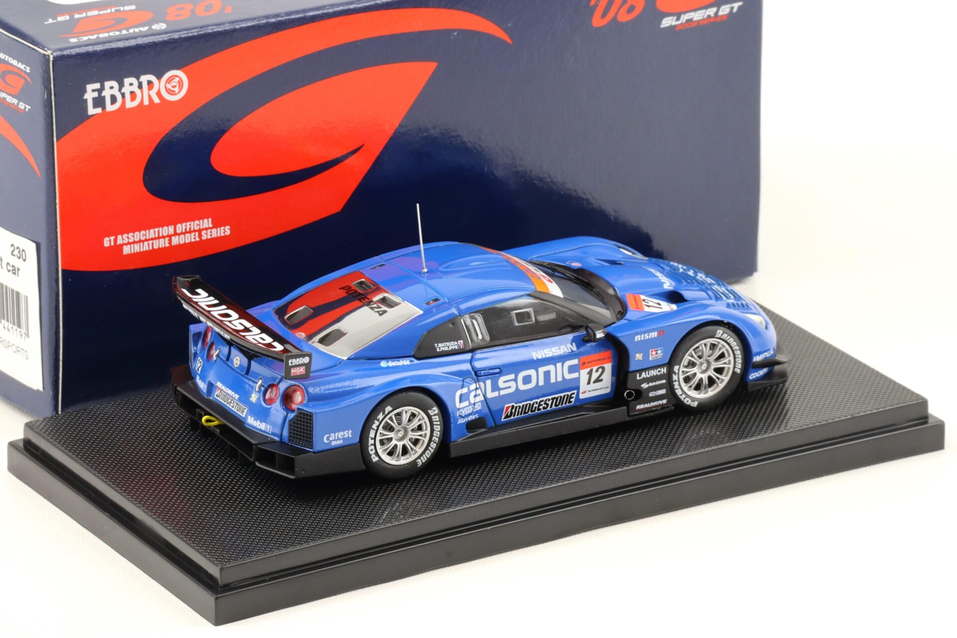 1:43 Ebbro Nissan GT-R Super GT500 CALSONIC IMPUL 2008 #12 Matsuda/ Phillipe