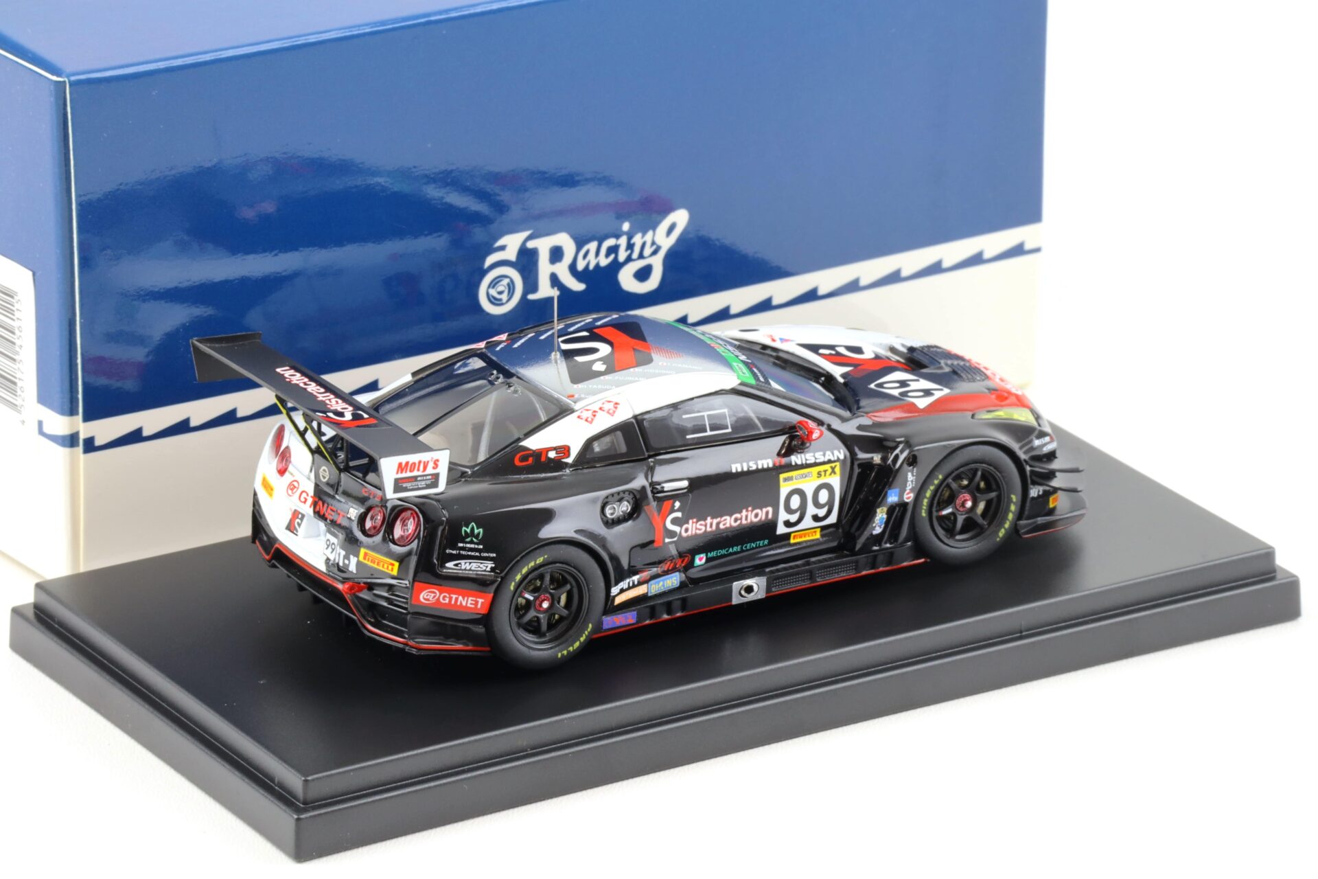 1:43 Ebbro Nissan GT-R R35 Super Taikyu 2018 #99 YÂ´s distraction GTNET GT-R