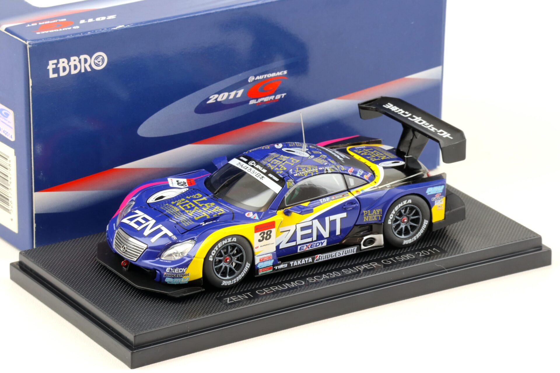 1:43 Ebbro Lexus SC430 Super GT500 ZENT CERUMO SC430 2011 #38 Tachikawa
