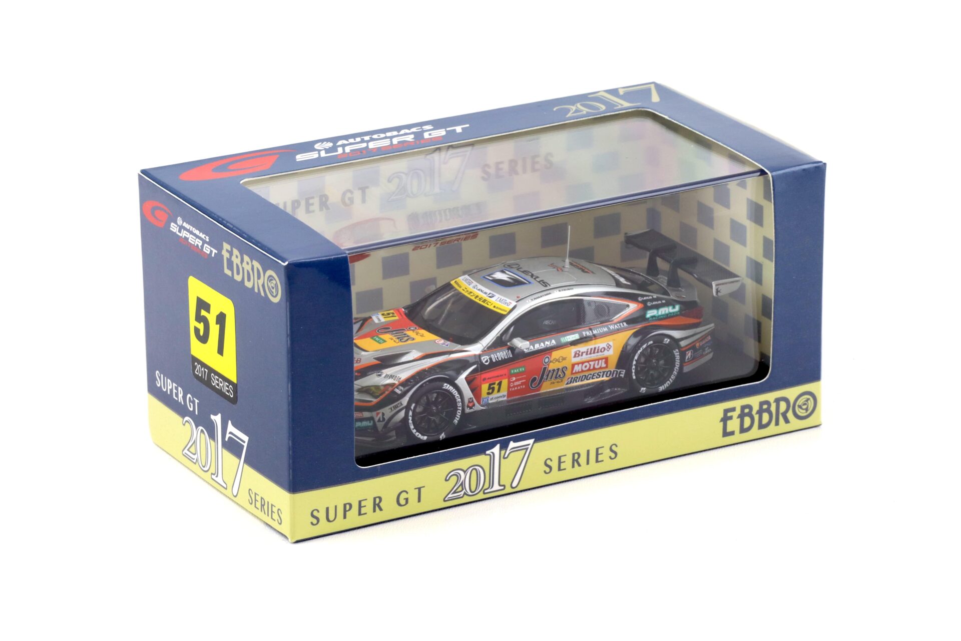 1:43 Ebbro Lexus RC F Super GT300 JMS P.MU LMcorsa RC F GT3 2017 #51 Nakayama