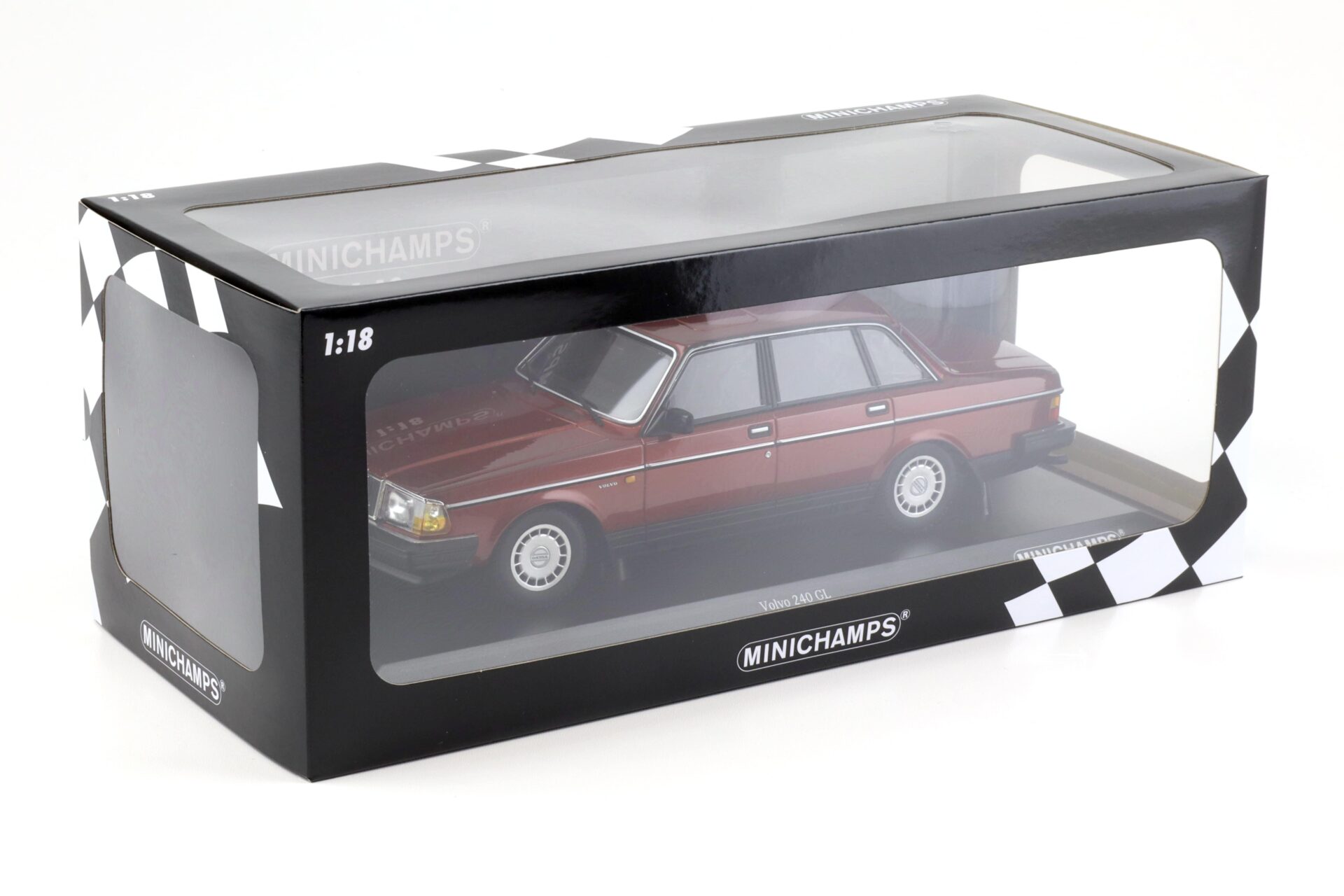 1:18 Minichamps Volvo 240 GL Limousine 1986 dark red metallic