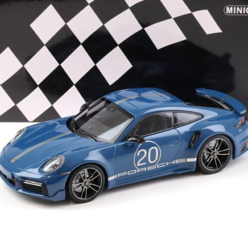 1:18 Minichamps Porsche 911 (992) Turbo S Coupe Sport Design 2021 blue