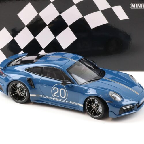 1:18 Minichamps Porsche 911 (992) Turbo S Coupe Sport Design 2021 blue