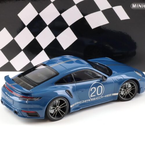 1:18 Minichamps Porsche 911 (992) Turbo S Coupe Sport Design 2021 blue