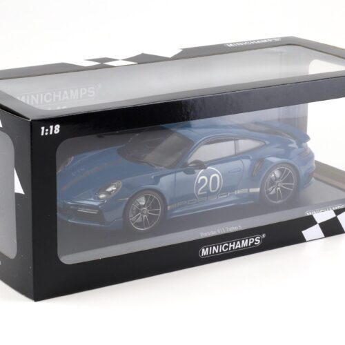 1:18 Minichamps Porsche 911 (992) Turbo S Coupe Sport Design 2021 blue