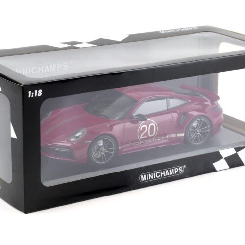 1:18 Minichamps Porsche 911 (992) Turbo S Coupe Sport Design 2021 Ruby red