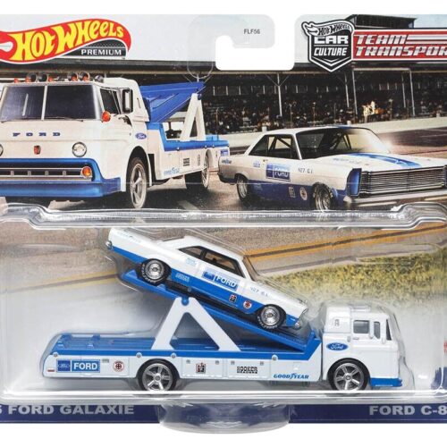 1:64 Hot Wheels Premium Team Transport 1965 Ford Galaxie + Ford C-800 HCR33