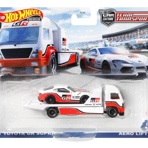 1:64 Hot Wheels Premium Team Transport 2021 Toyota GR Supra + Aero Lift GRK65