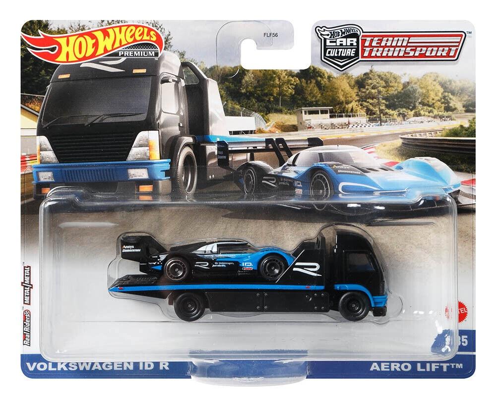 1:64 Hot Wheels Premium Team Transport Volkswagen VW ID R + Aero Lift GRK69