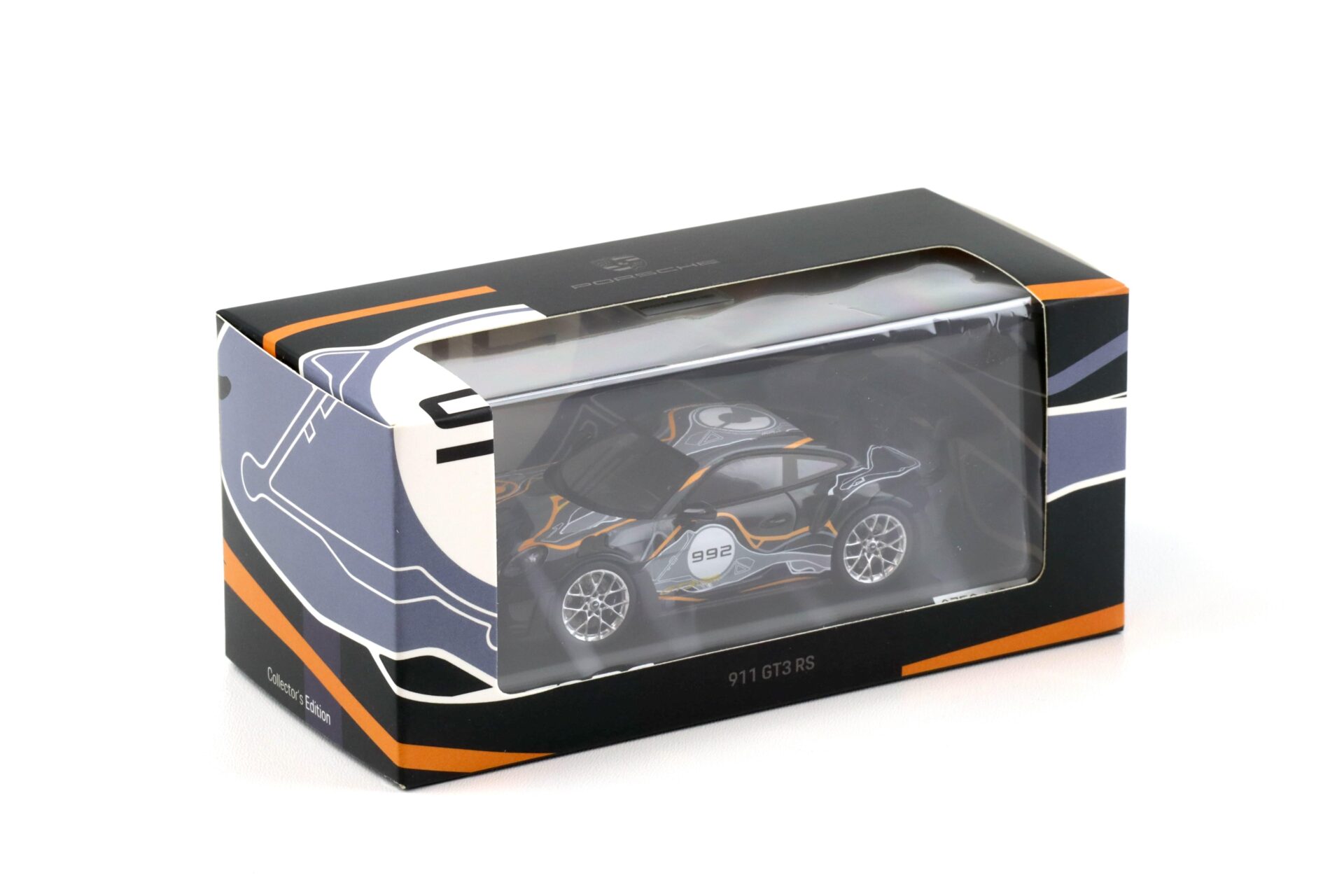 1:43 Spark Porsche 911 992 GT3 RS Weissach Test Track black/grey/orange WAP DEALER