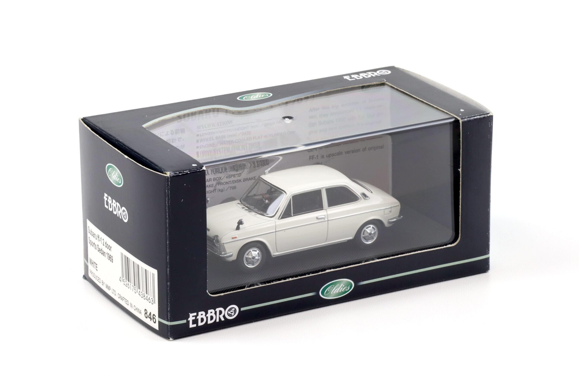 1:43 Ebbro Subaru FF-1 Sports Sedan 2-door 1969 white