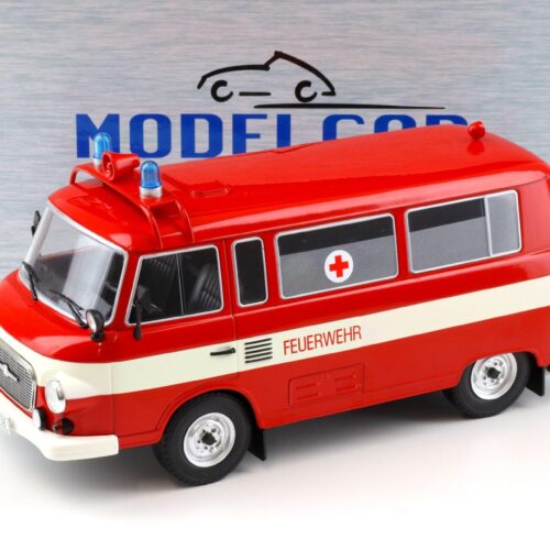 1:18 MCG Barkas B1000 Kleinbus Feuerwehr Ambulanz DDR 1965 white/ red
