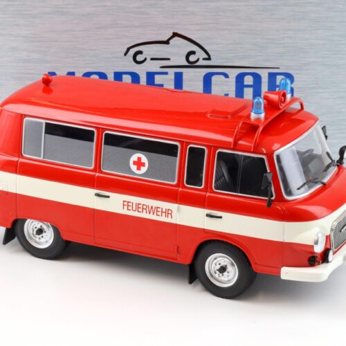 1:18 MCG Barkas B1000 Kleinbus Feuerwehr Ambulanz DDR 1965 white/ red