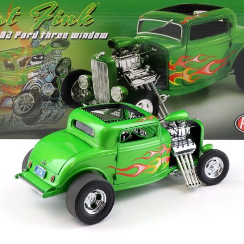 1:18 ACME 1932 Blown Ford Three Window Hot Rod RAT FINK green
