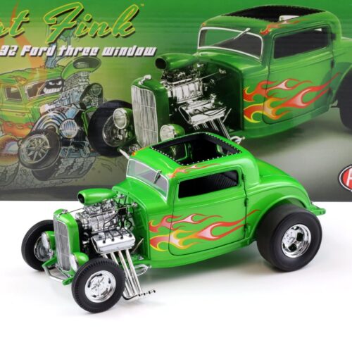 1:18 ACME 1932 Blown Ford Three Window Hot Rod RAT FINK green