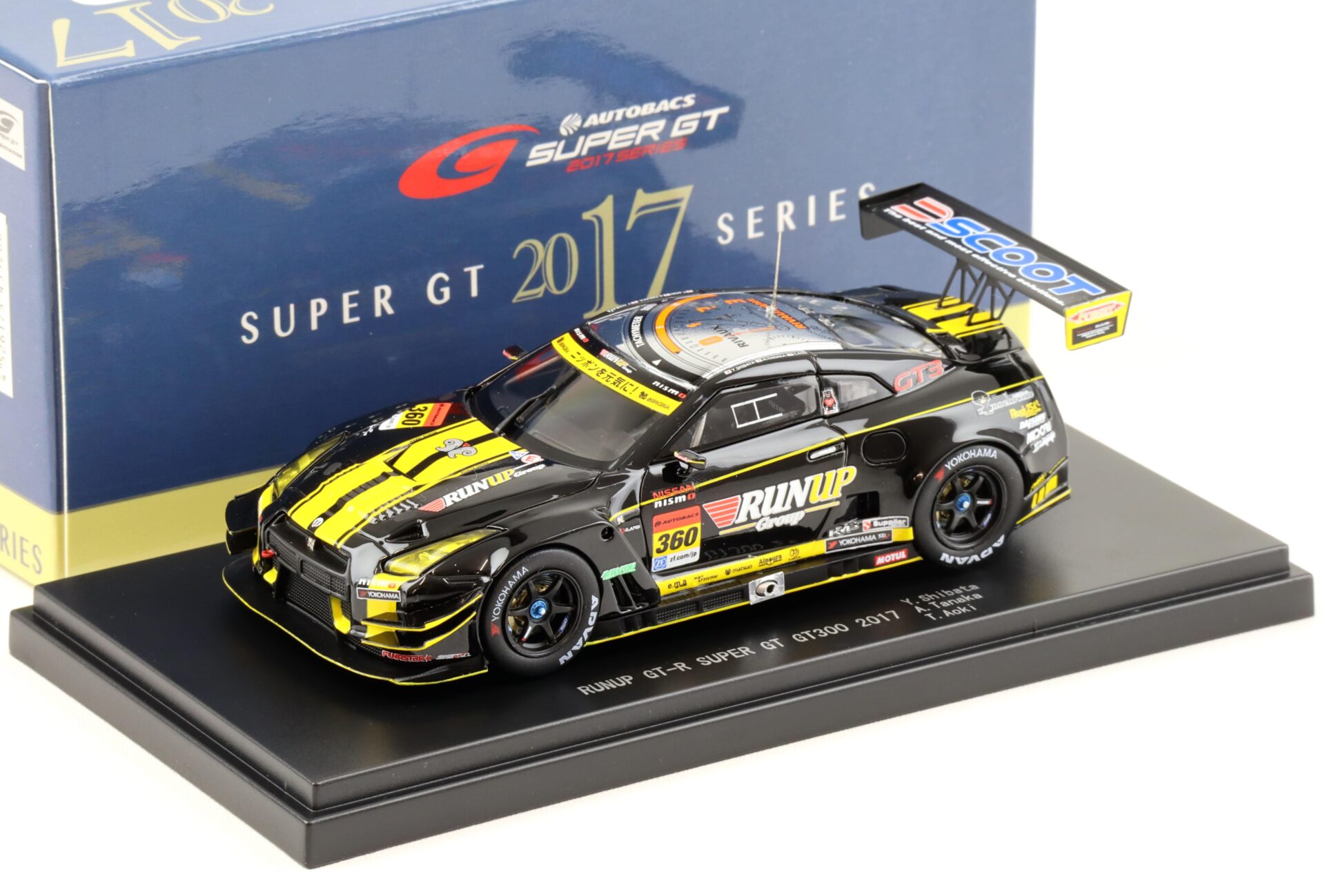 1:43 Ebbro Nissan GT-R R35 Super GT300 RUNUP GT-R 2017 #360 Shibata/ Tanaka/Aoki