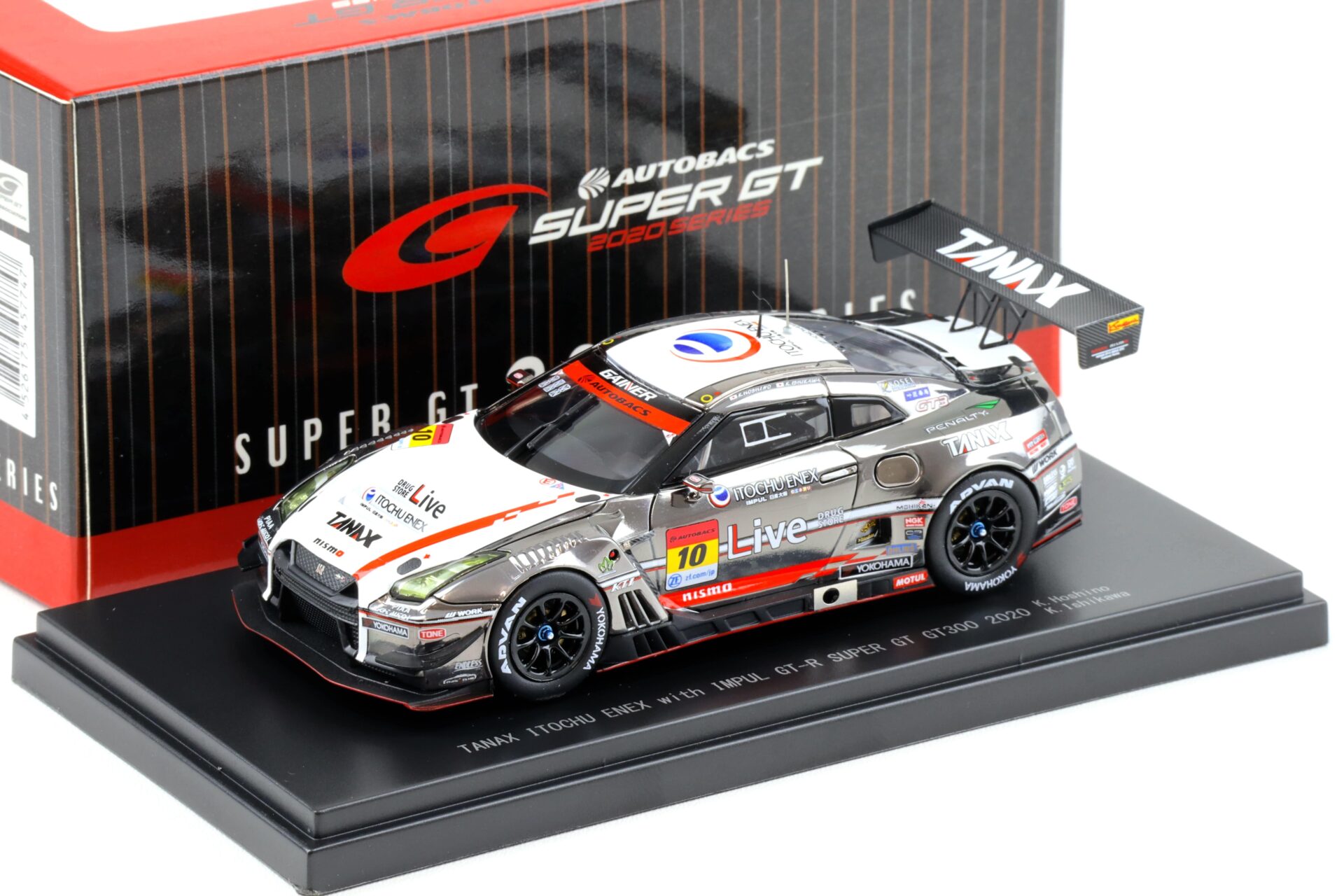 1:43 Ebbro Nissan GT-R R35 Super GT300 TANAX ITOCHU ENEX GT-R 2020 #10 Hoshino/ Ishikawa