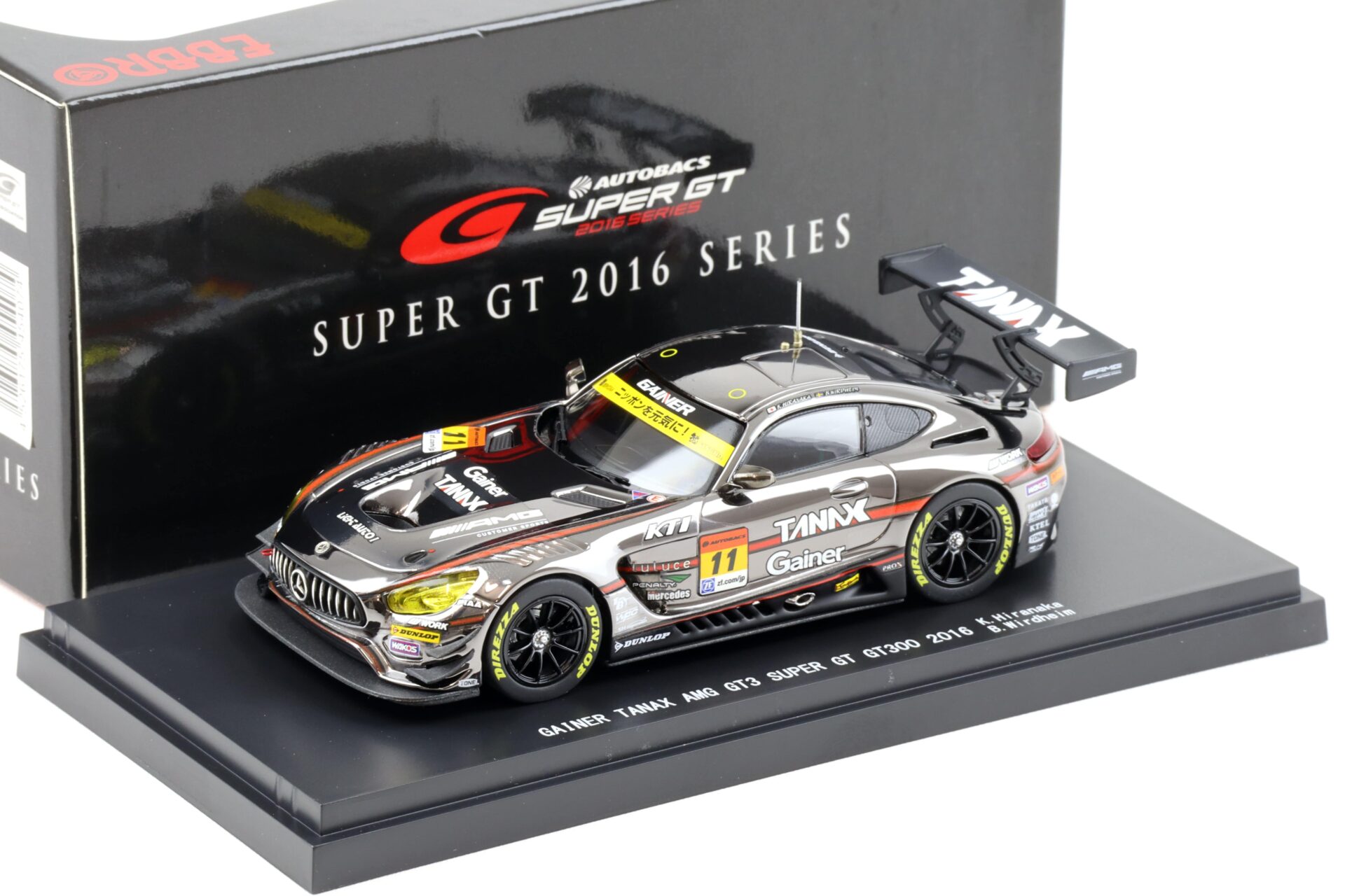 1:43 Ebbro Mercedes AMG GT3 Super GT300 GAINER TANAX AMG 2016 #11 Hiranaka