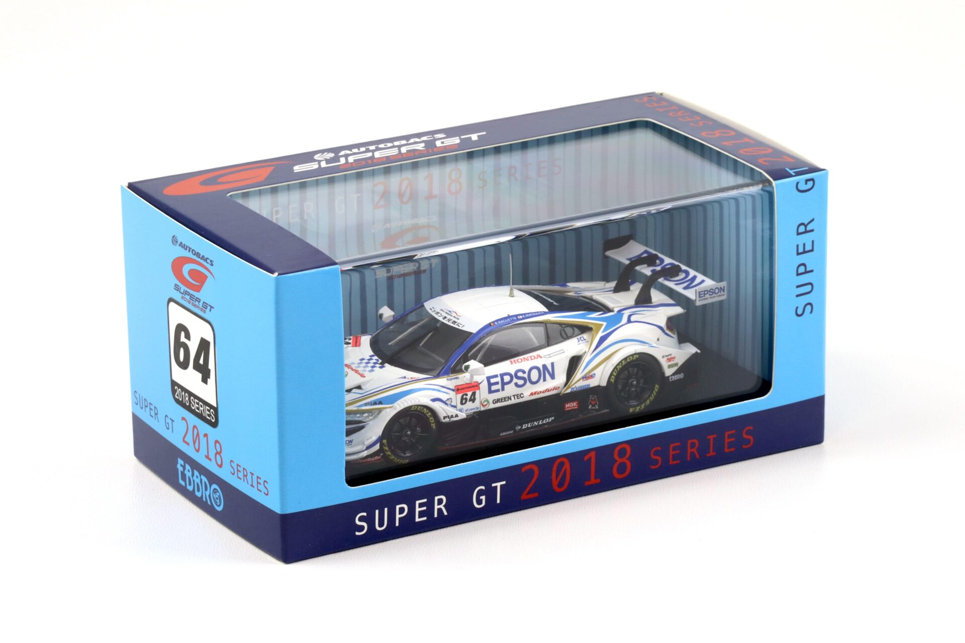1:43 Ebbro Honda NSX-GT Super GT500 EPSON Modulo NSX-GT 2018 #64 Baguette