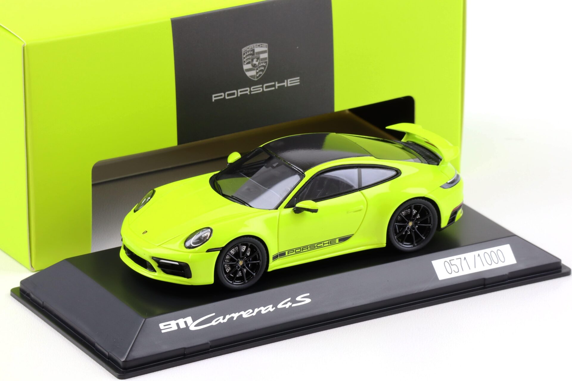 1:43 Spark Porsche 911 992 Carrera 4S Coupe Aero Kit Acid green WAP DEALER