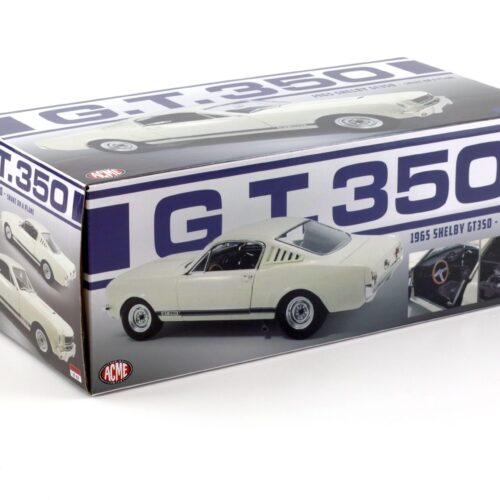 1:18 ACME 1965 Shelby GT350 Coupe SNAKE ON THE PLANE white/ blue