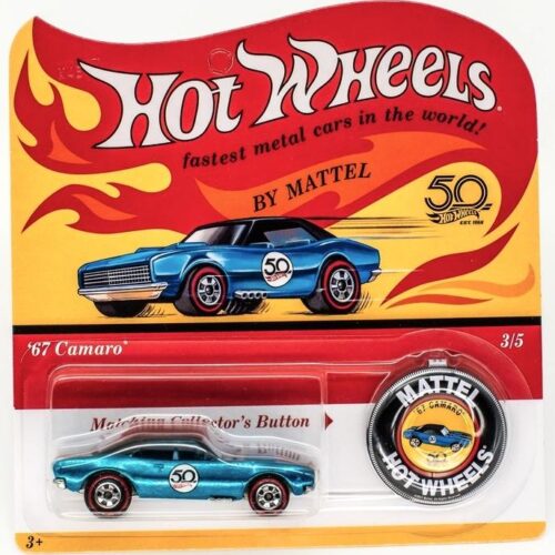 1:64 Hot Wheels 2018 Redline 50th Anniversary 1967 Chevrolet Camaro blue