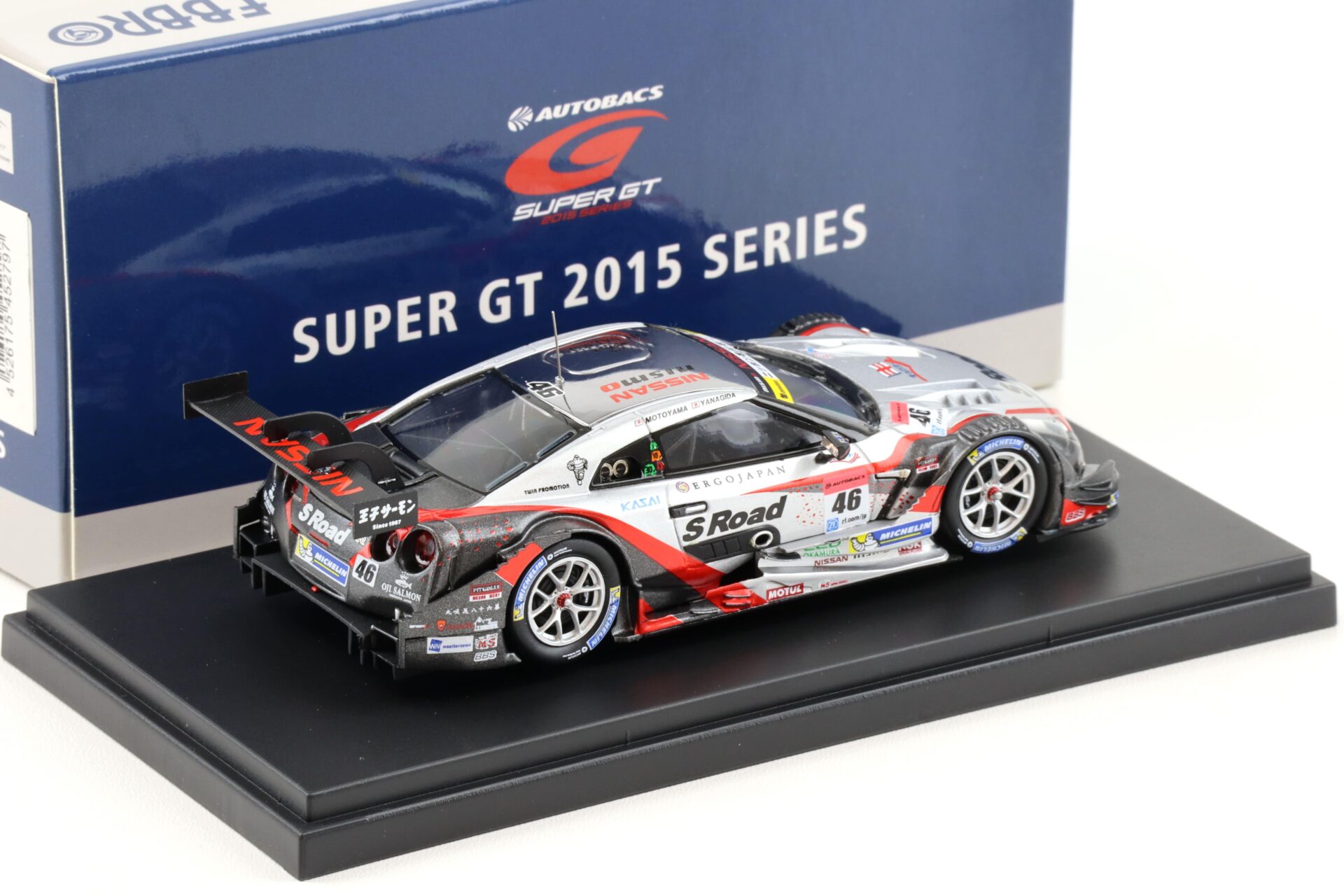 1:43 Ebbro Nissan GT-R Super GT500 S Road MOLA GT-R 2015 Rd.4 Fuji #46 Motoyama