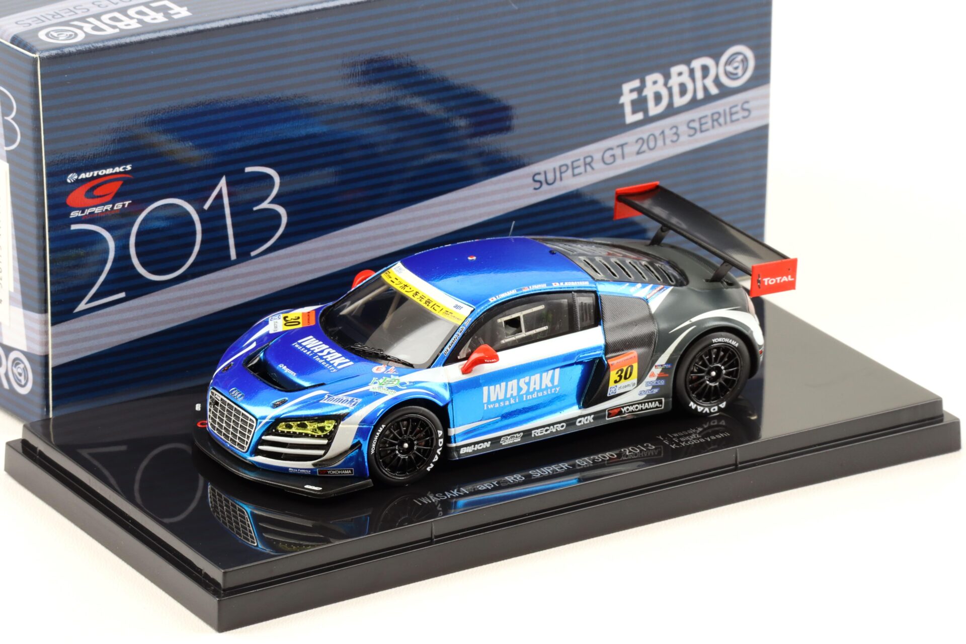 1:43 Ebbro Audi R8 Super GT300 IWASAKI apr 2013 #30 Iwasaki/ Fairuz
