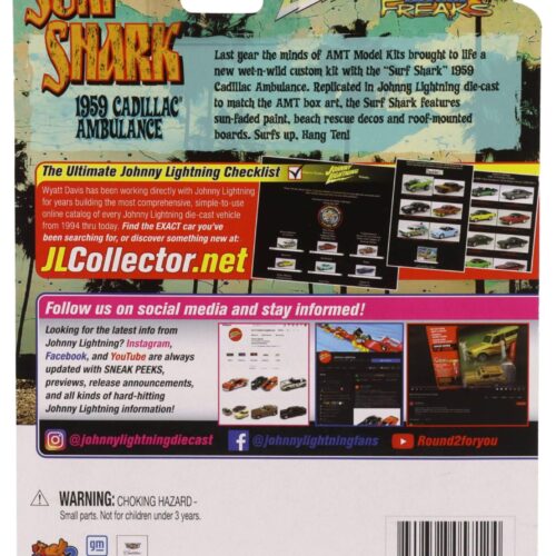 1:64 Johnny Lightning 1959 Cadillac Eldorado Ambulance SURF SHARK red/ white rusty