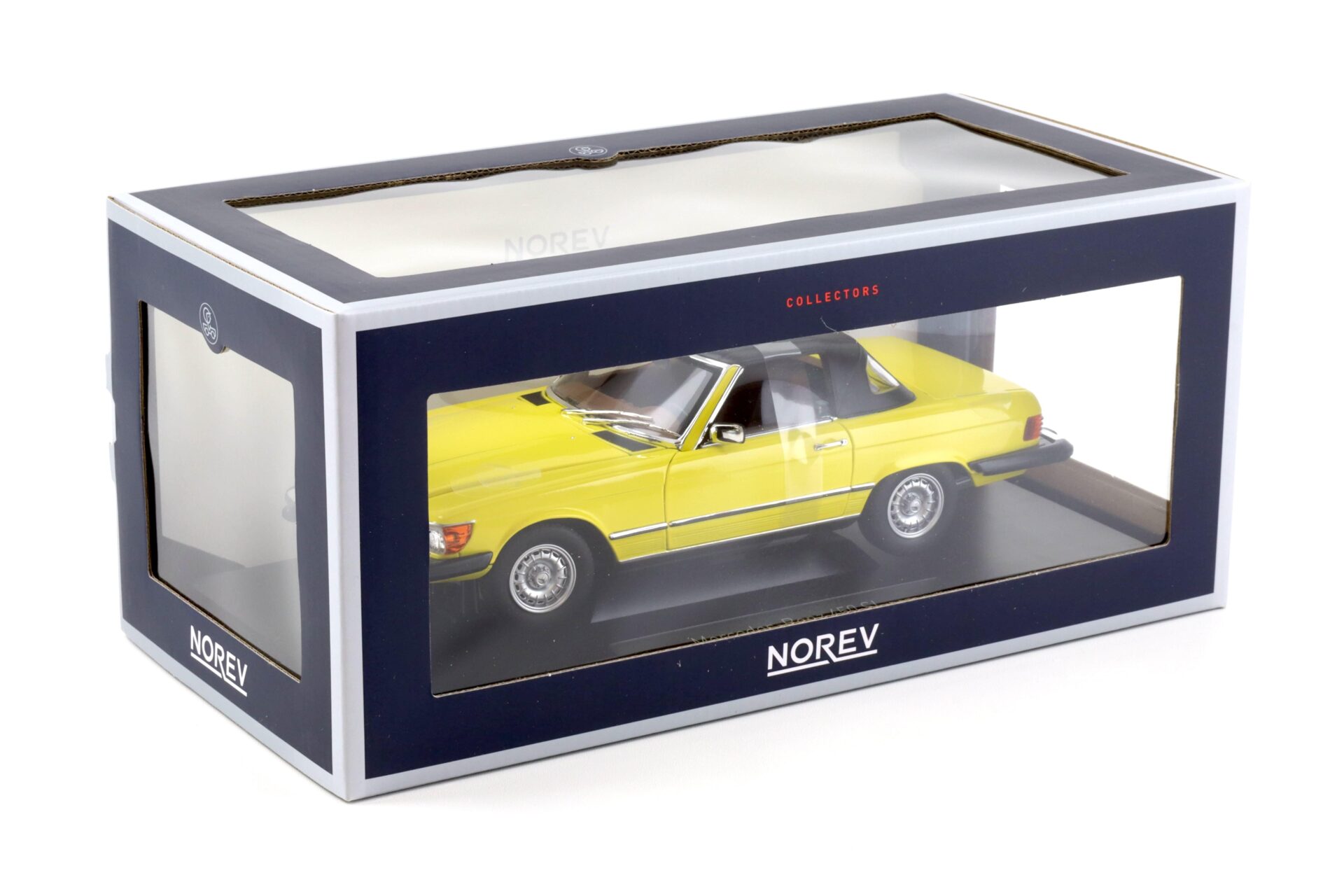 1:18 Norev Mercedes 450 SL R107 US Version 1979 yellow Hart aber Herzlich