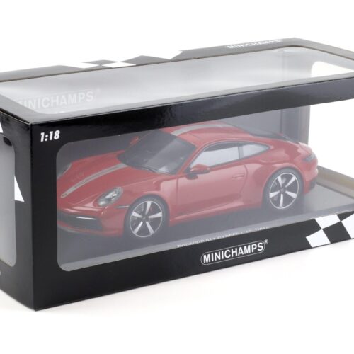 1:18 Minichamps Porsche 911 (992) Carrera 4S Coupe 2019 Carmine red - Image 4