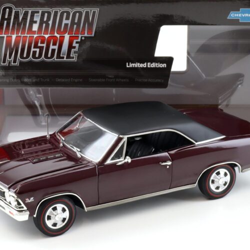 1:18 Auto World 1966 Chevrolet Chevelle SS 396 maroon/ black roof