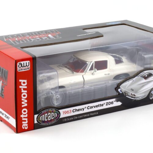1:18 Auto World 1963 Chevrolet Corvette Z06 Coupe MCACN white