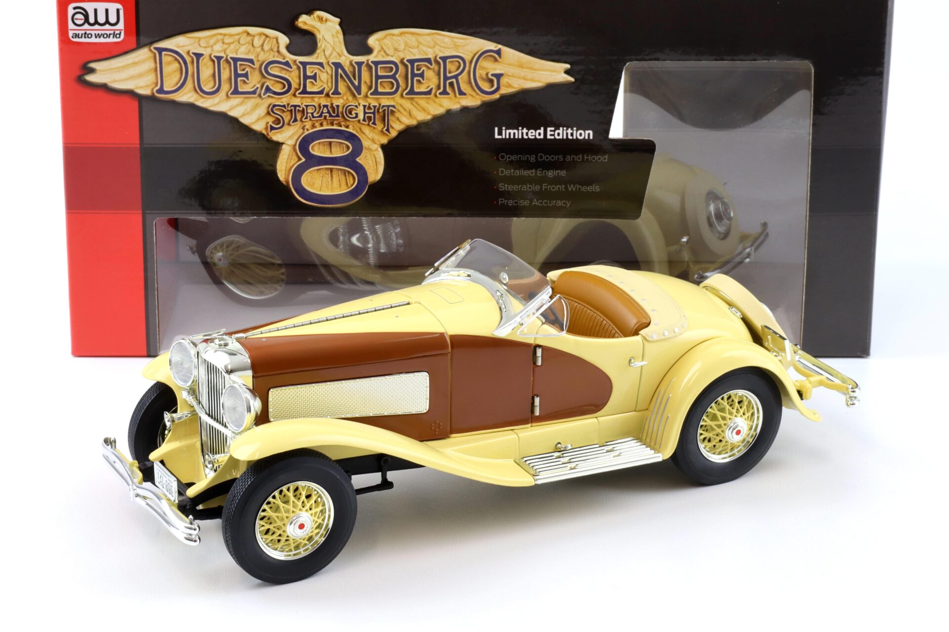 1:18 Auto World 1935 Duesenberg SSJ Roadster yellow/ brown