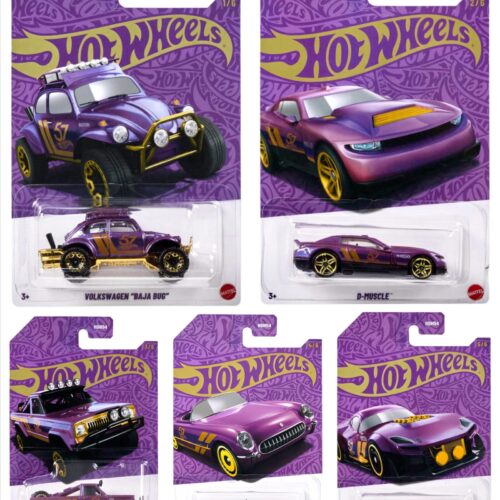 1:64 Hot Wheels 2024 Pearl & Chrome 57th Anniversary Pack 5 pcs. HDH54-979G VW, Corvette