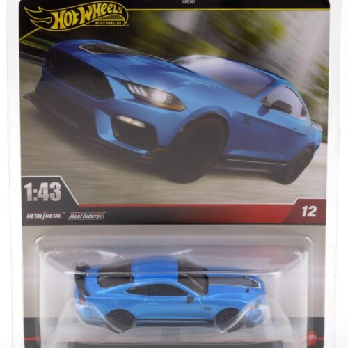 1:43 Hot Wheels Premium 2024 Real Riders 2021 Ford Mustang Mach 1 blue