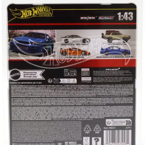 1:43 Hot Wheels Premium 2024 Real Riders JCP61 Nissan Skyline GT-R R34 V-Spec II Nur
