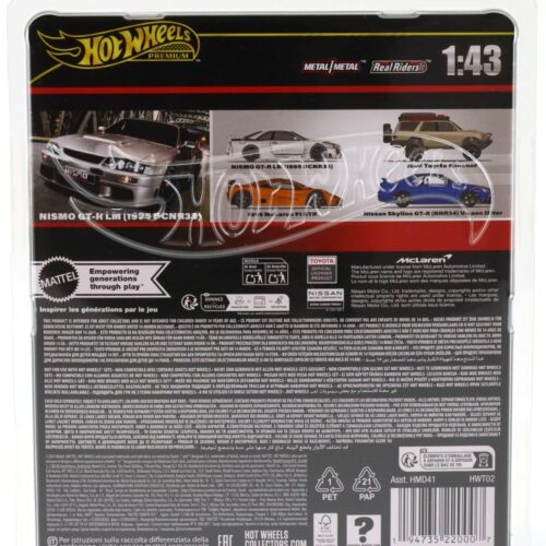 1:43 Hot Wheels Premium 2024 Real Riders HWT02 Nissan GT-R LM 1995 BCNR33 silver