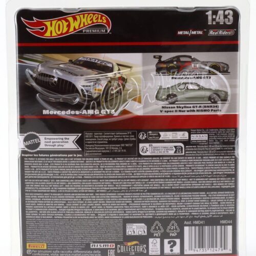 1:43 Hot Wheels Premium 2024 Real Riders HMD44 Mercedes AMG GT3 #88 black/silver