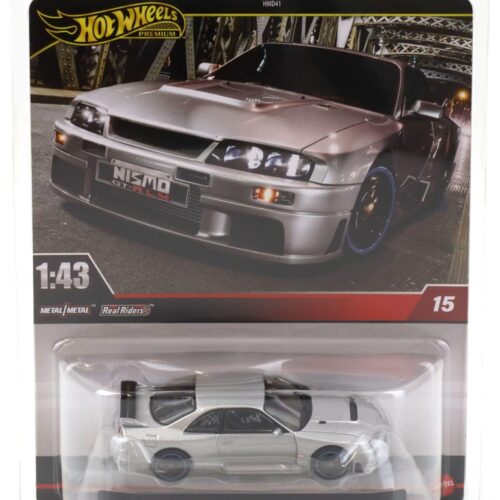 1:43 Hot Wheels Premium 2024 Real Riders HWT02 Nissan GT-R LM 1995 BCNR33 silver