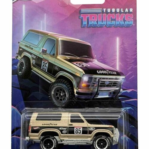 1:64 Hot Wheels 2024 Tubular Trucks GDG44-977G 1985 Ford Bronco gold