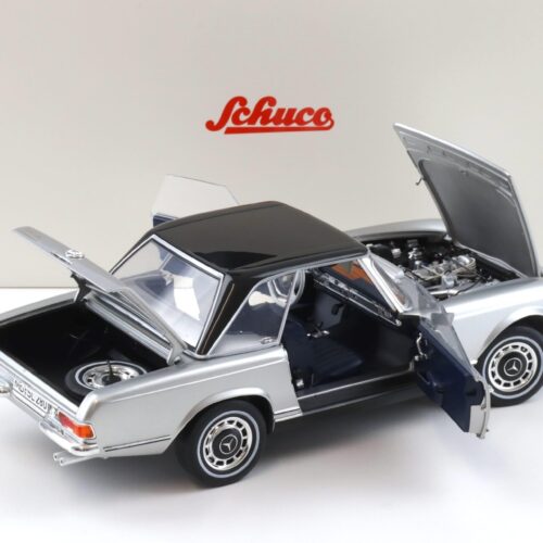 1:18 Schuco Mercedes 280 SL Pagode W113 with Hardtop silver/ blue interior